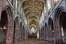 Chester Cathedral in England, a Gothic style basilica