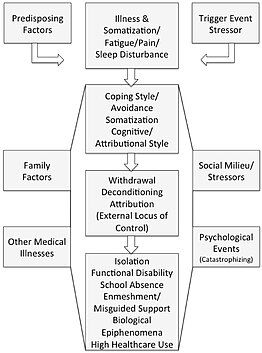 A model showing different factors in chronic pain.