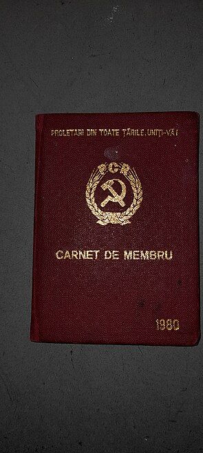 Communist Party of Romania membership card