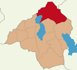 Map showing Yalvaç District in Isparta Province