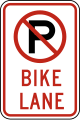 R7-9a No parking, bike lane