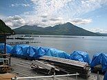 Mt. Tarumae and Mt. Fuppuishi as seen from the NNE.