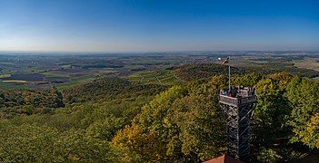 View from the Zabelstein Mountain in the Steigerwald over the Schweinfurt Basin