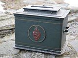 An old metal ballot box used in Norway