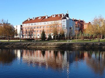 New building from the Brda river