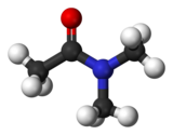 Ball and stick model of dimethylacetamide