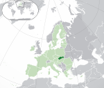 Map showing Slovakia in Europe