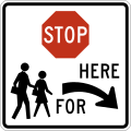 R1-5cR Stop here for school crossing (right)