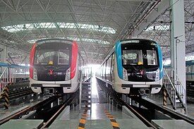 A Guangfo line trains at depot