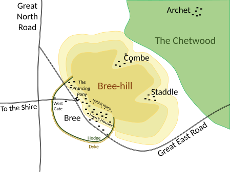 Placenames of Bree-land, with 'Celtic' elements in Bree, Combe, and Archet in the Chetwood