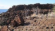 Walls of Halulu Heiau at Kaunolu Village Site