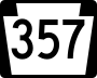 Pennsylvania Route 357 marker