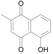 Skeletal formula of plumbagin