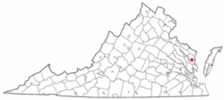 Location of Irvington, Virginia