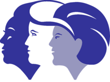 Logo of Women's Health Initiative, depicting women of three different races to indicate diversity