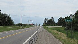 Road signage looking east along M-68