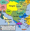 Byzantine Empire (286/395–1453 AD) in 1350 AD.