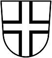 Argent a cross voided sable