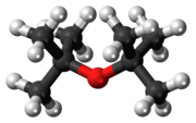 Ball-and-stick model of the di-tert-butyl ether molecule