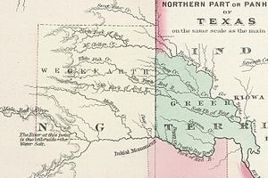 Map of Greer and Wegefarth counties in 1874