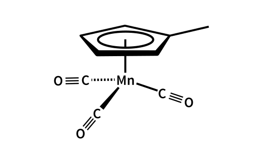 File:Methylcyclopentadienyl-Manganese-Tricarbonyl Skeletal.svg