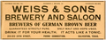 Weiss and Sons Brewery Ad, 1908 Galveston.