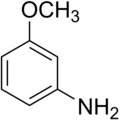 Skeletal formula of m-anisidine