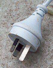 Standard Australian 10 A power plug with insulated pins