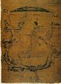 Image 10Silk painting depicting a man riding a dragon, painting on silk, dated to 5th–3rd century BC, Warring States period, from Zidanku Tomb no. 1 in Changsha, Hunan Province (from History of painting)