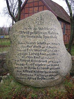 World War I memorial in Sponholz