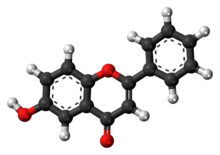 Ball-and-stick model of 6-hydroxyflavone