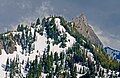 Snow in the Hurricane Ridge allows for skiing and snowboarding (Steeple Rock featured)