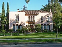 The historic Wright House, built in 1922 by Frank Delos Wolfe.