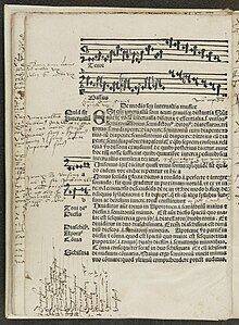 Leaf from Johannes Cochlaeus' Musica, 1507, printed text and musical notation woodcuts