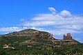 Northeastern end of Sierra Carrascosa with the "Guerrero Romano" rock formation