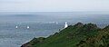 The lighthouse seen from the inland end of the peninsula