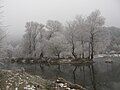 Struma near the city of Blagoevgrad in winter