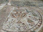 Mosaic depicting birds at a fountain