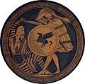 Image 10Greek hoplite and Persian warrior depicted fighting, on an ancient kylix, 5th century BC. (from Ancient Greece)