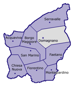 Location of Domagnano within San Marino