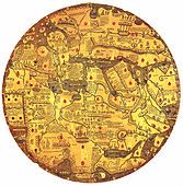 Mappamondo Borgiano, also known as "Tavola di Velletri", consisting of two copper tablets (1430)