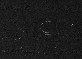 USA-202 and the nearby commercial geostationary satellite Thuraya 2