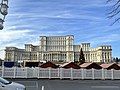 The Palace of the Parliament (Romanian: Palatul Parlamentului, formerly and alternatively still known as Casa Poporului) is one of the largest buildings in the world