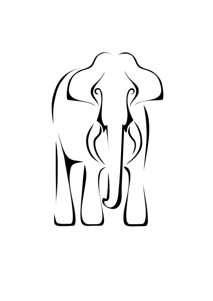 File:Asian elephant stencil.svg