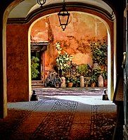 A courtyard in Rome, Italy