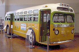 The bus on which Rosa Parks was arrested, an event which started the Montgomery bus boycott