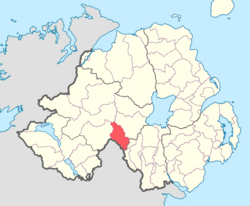 Location of Dungannon Lower, County Tyrone, Northern Ireland.