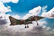 A TA-4H Skyhawk Ayit two-seater jet trainer of 102 Squadron "Flying Tiger" 2008 at Hatzerim