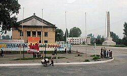 Propaganda murals at the Kowon-ŭp, North Korea.