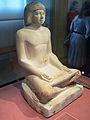 A statue of an anonymous, seated scribe, dated to the Fifth dynasty of Egypt